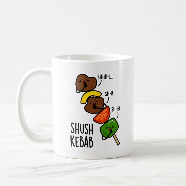 Shush Kebab Roligt Mat Puns  Kaffemugg (Vänster)