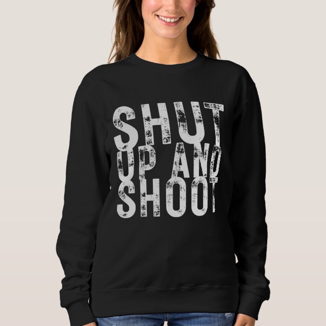 Shut Up and Shoot Billiard 8 Ball Pool Player  Hun T Shirt (Framsida)