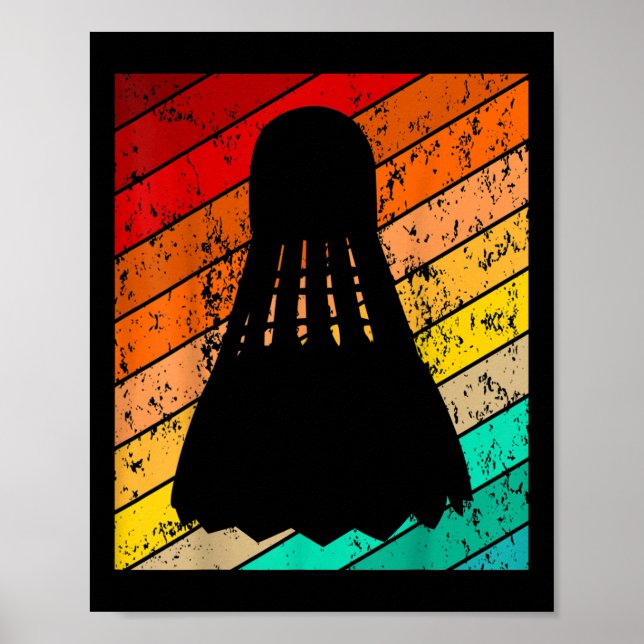 Shuttle, Badminton Boll Player, Vintage Retro Poster (Framsidan)