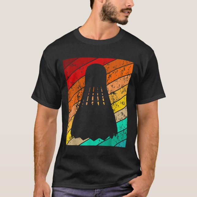Shuttle, Badminton Boll Player, Vintage Retro T Shirt (Framsida)