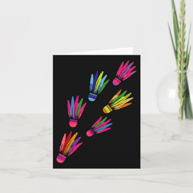 Shuttle Badminton Colorful Players Man Women Kort (Framsida)