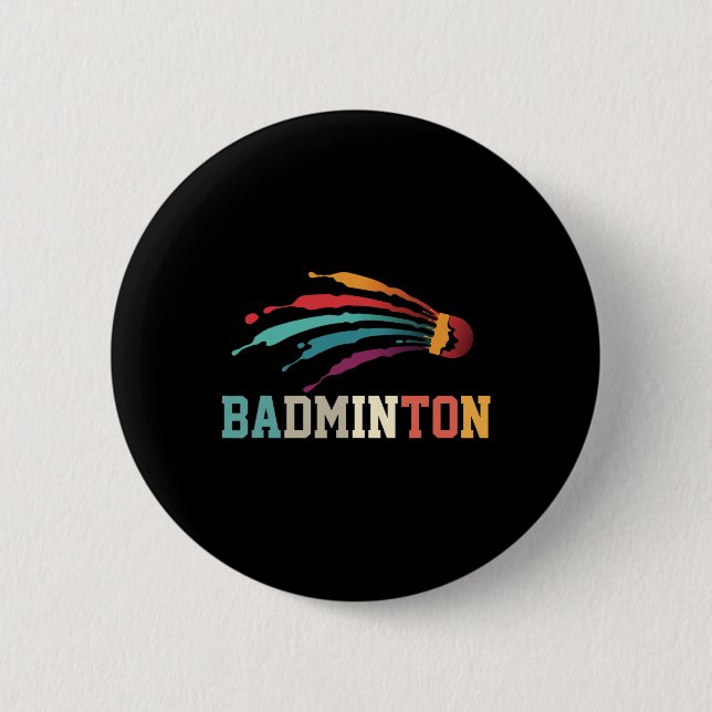 Shuttle Badminton Player Sports Racket Coach Team Knapp (Framsida)