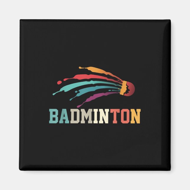 Shuttle Badminton Player Sports Racket Coach Team Magnet (Framsidan)