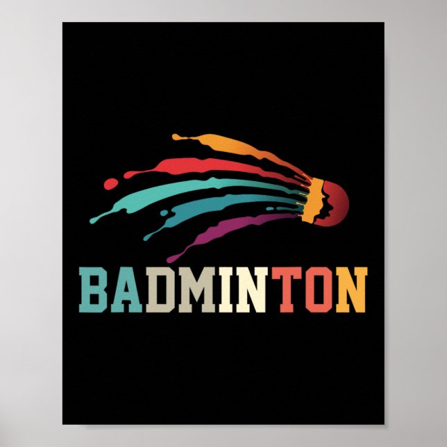 Shuttle Badminton Player Sports Racket Coach Team Poster (Framsidan)