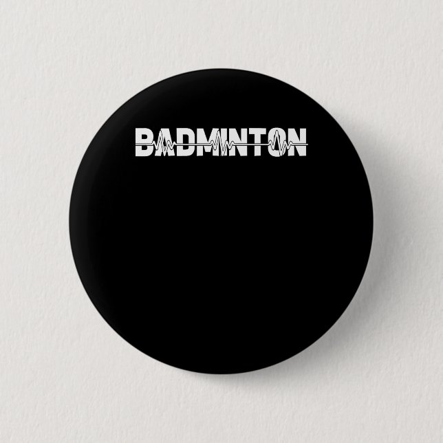Shuttle Badminton - Racquet Court Player Ekg Heart Knapp (Framsida)