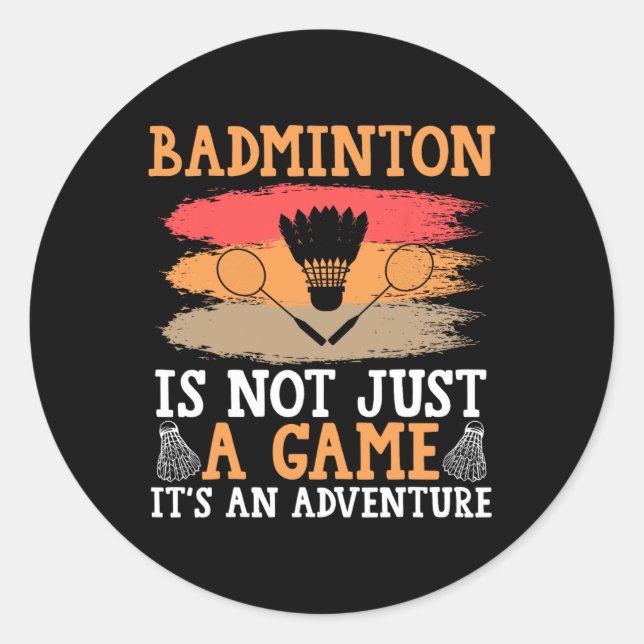 Shuttle Badminton Runt Klistermärke (Framsida)
