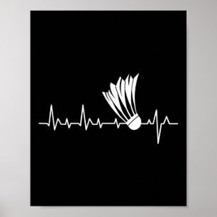 Shuttle Heartslag - Badminton Player Sports Älskar Poster