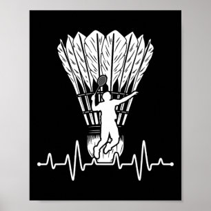 Shuttle Heartslag Badminton Poster