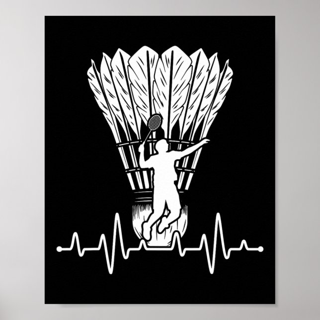 Shuttle Heartslag Badminton Poster (Framsidan)