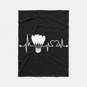 Shuttle Heartslag Funny Badminton Player Gift Fleecefilt