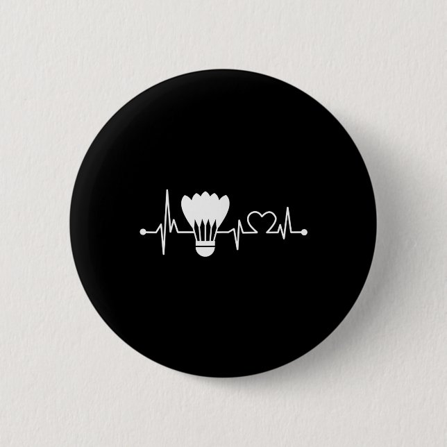 Shuttle Heartslag Funny Badminton Player Gift Knapp (Framsida)