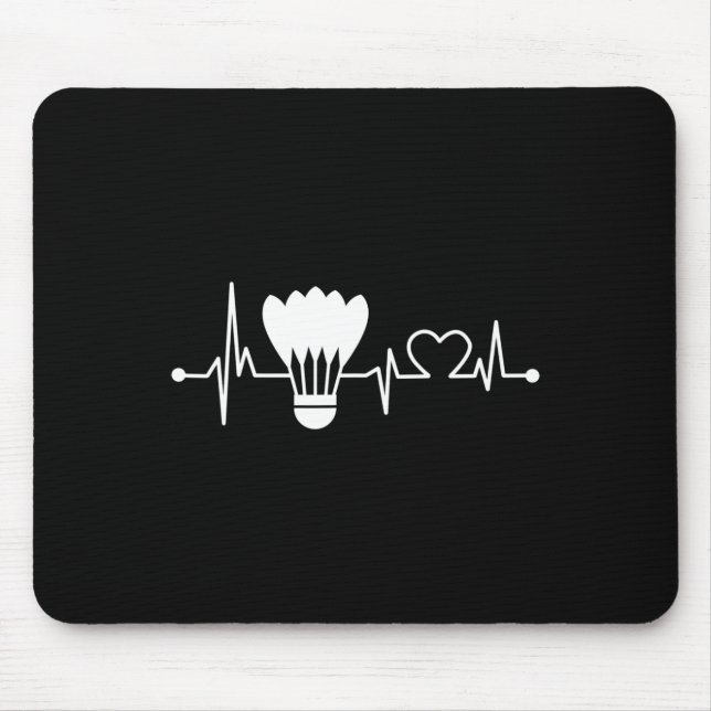 Shuttle Heartslag Funny Badminton Player Gift Musmatta (Framsidan)