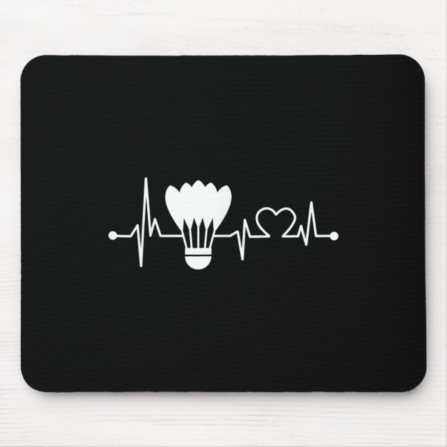 Shuttle Heartslag Funny Badminton Player Gift Musmatta (Framsidan)