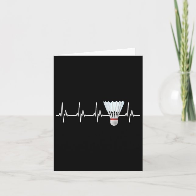 Shuttle Heartslag Funny Badminton Player Kort (Framsida)