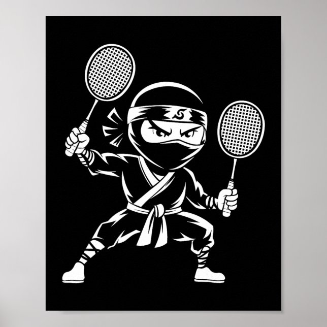 Shuttle Racquet Racket - Team Player Dminton Ninja Poster (Framsidan)
