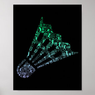 Shuttle Silhouette Dminton Player Shirt Manar Dmin Poster