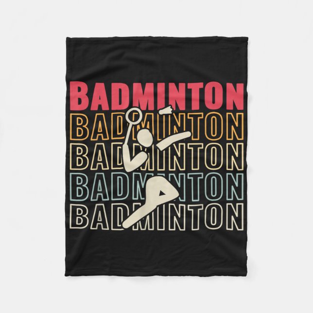  Shuttle Sport Badminton Retro För manar Fleecefilt (Framsidan)