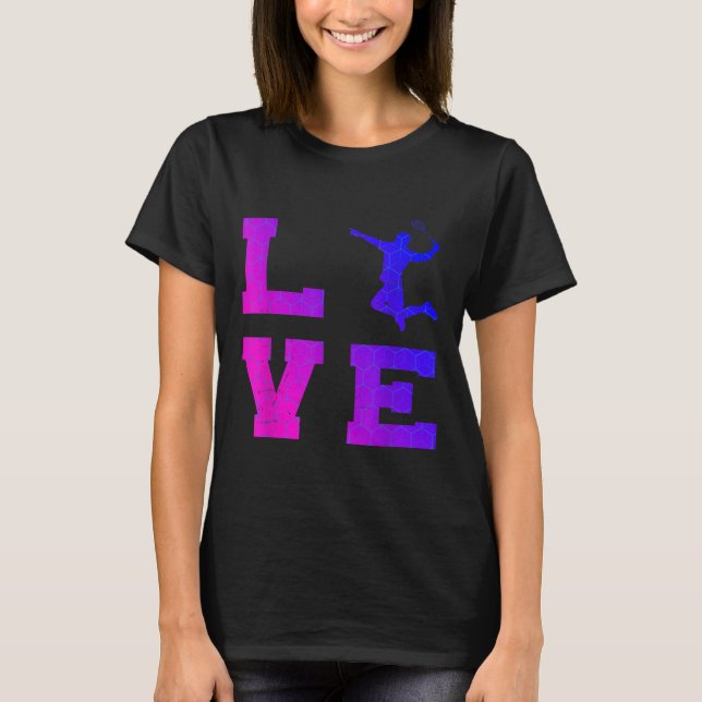 Shuttle Squash Womens Badminton Manar T Shirt (Framsida)