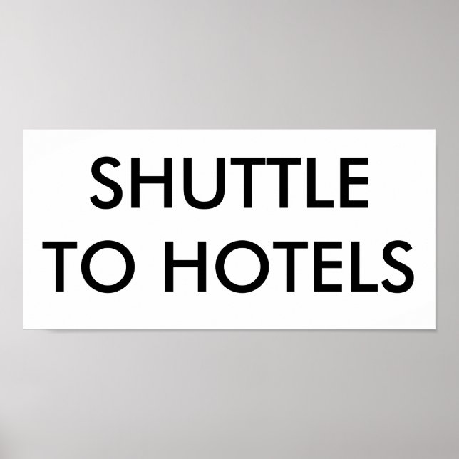 SHUTTLE TO HOTELS POSTER (Framsidan)
