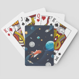 Shuttle Travel Måne Stars i Astronaut Rymden Casinokort