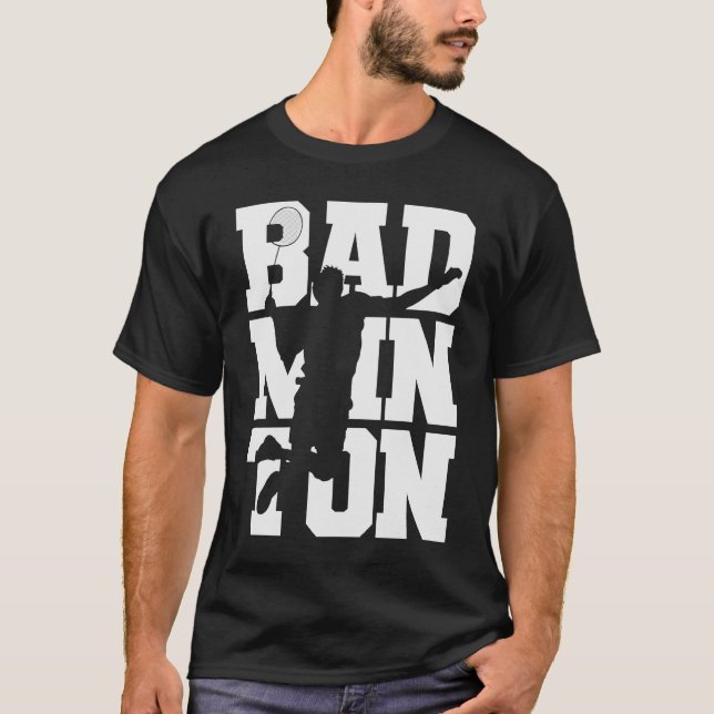 Shuttlecock Badminton Racket Sport T Shirt (Framsida)