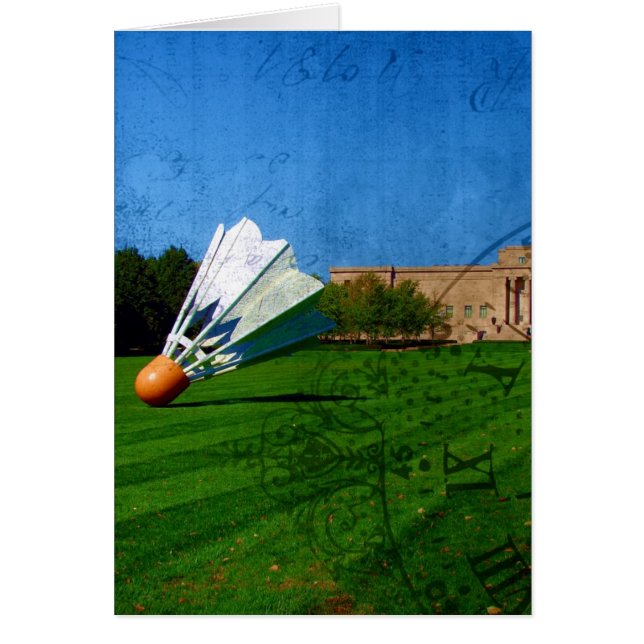 Shuttlecock på den tomma insidan för hälsningskort (Framsidan)