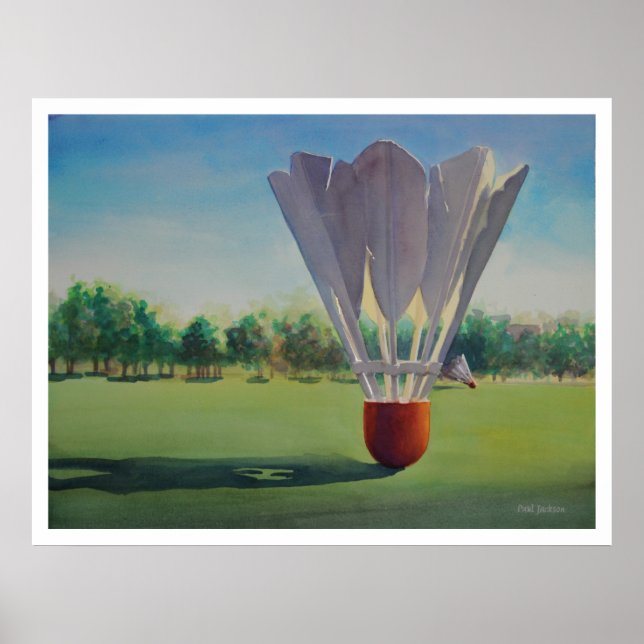 "Shuttlecocks" Paul Jackson Watercolor Poster (Framsidan)