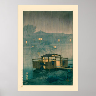 Shuzenji i Rain av Kawase Hasui Poster