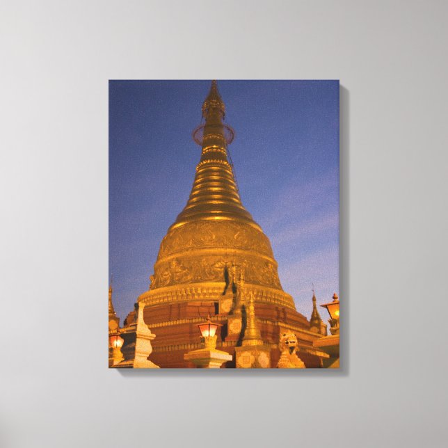 Shwe Myin Tin-templet, skymning, Make Tehi Lar, Canvastryck (Framsida)