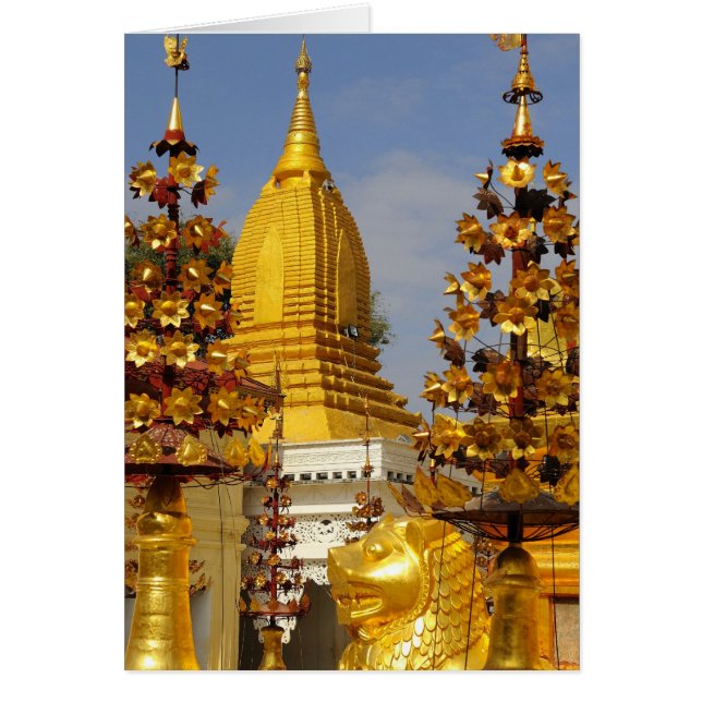 Shwe Zigon Pagoda-komplexet i Bagan (Pagan), Hälsningskort (Framsidan)