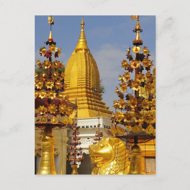 Shwe Zigon Pagoda-komplexet i Bagan (Pagan), Vykort (Framsida)
