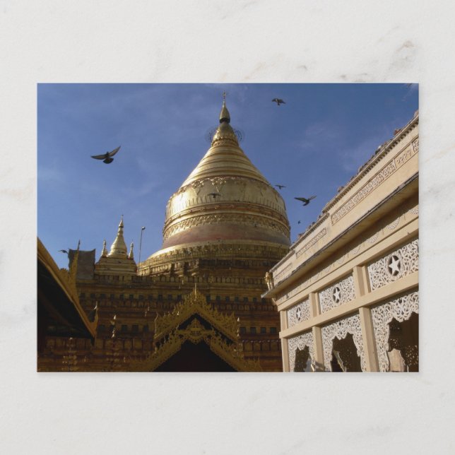 Shwe Zigon Pagoda Postcard Vykort (Framsida)