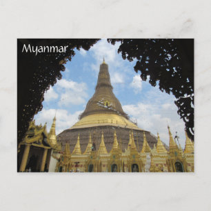 shwedagon arch myanmar vykort