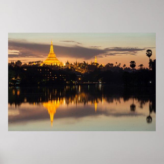 Shwedagon Pagoda, Myanmar, Yangon Poster (Framsidan)