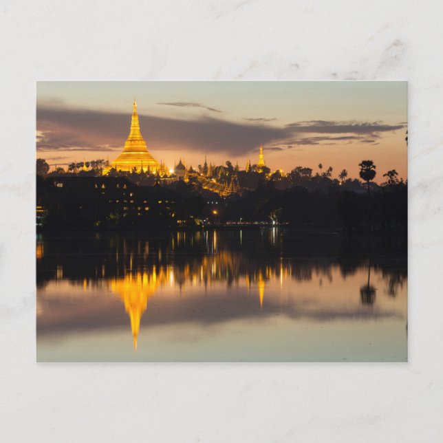 Shwedagon Pagoda, Myanmar, Yangon Vykort (Framsida)