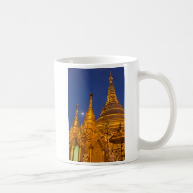 Shwedagon Pagoda på natten, Myanmar Kaffemugg (Höger)