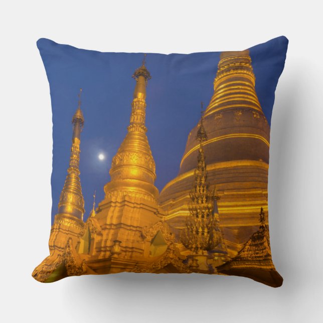 Shwedagon Pagoda på natten, Myanmar Kudde (Framsida)