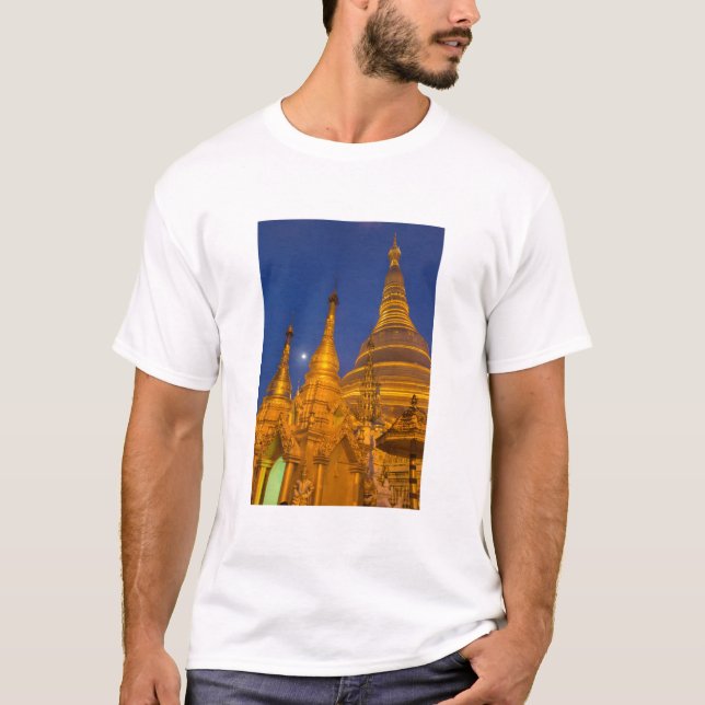 Shwedagon Pagoda på natten, Myanmar Tee (Framsida)
