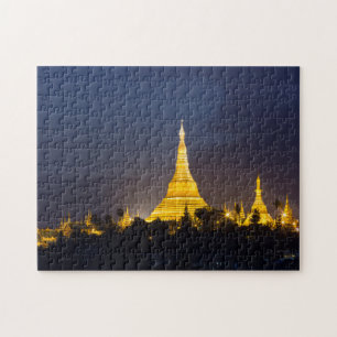 Shwedagon Pagoda på natten Pussel