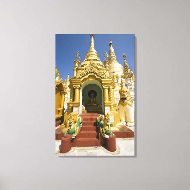 Shwedagon Pagoda (Paya), stor tempelplats som 4 Canvastryck (Framsida)