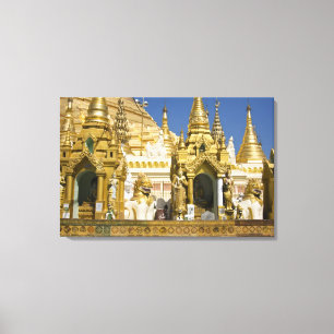 Shwedagon Pagoda (Paya), stor tempelplats som Canvastryck