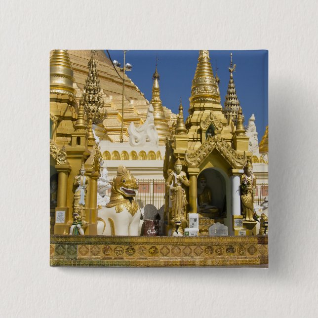 Shwedagon Pagoda (Paya), stor tempelplats som Knapp (Framsida)