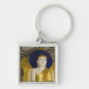 Shwedagon Pagoda (Paya), stort tempelområde 3 Fyrkantig Silverfärgad Nyckelring