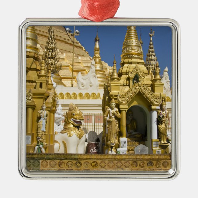Shwedagon Pagoda (Paya), stort tempelområde som Julgransprydnad Metall (Framsidan)
