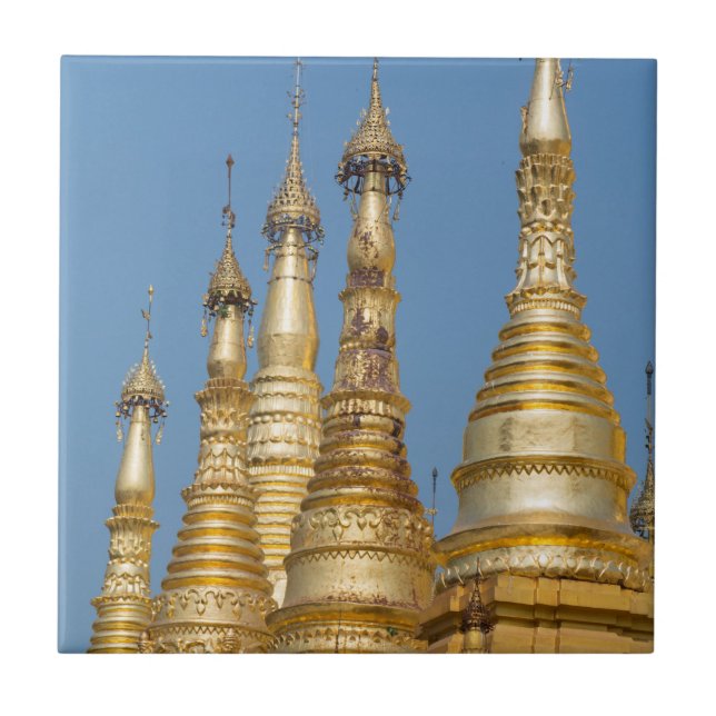 Shwedagon Pagoda Spires Kakelplatta (Framsidan)