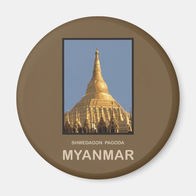 Shwedagon Pagoda Yangon Myanmar Magnet (Framsidan)
