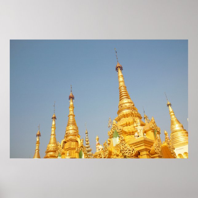 Shwedagon Pagoda, Yangon, Myanmar Poster (Framsidan)