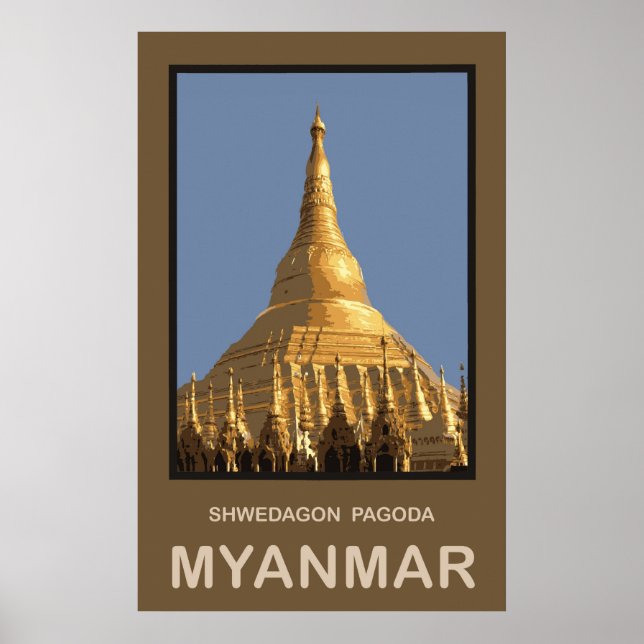 Shwedagon Pagoda Yangon Myanmar Poster (Framsidan)