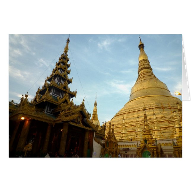 shwedagon pagodas hälsningskort (Framsidan Horizontal)