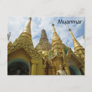 shwedagon stupor myanmar vykort